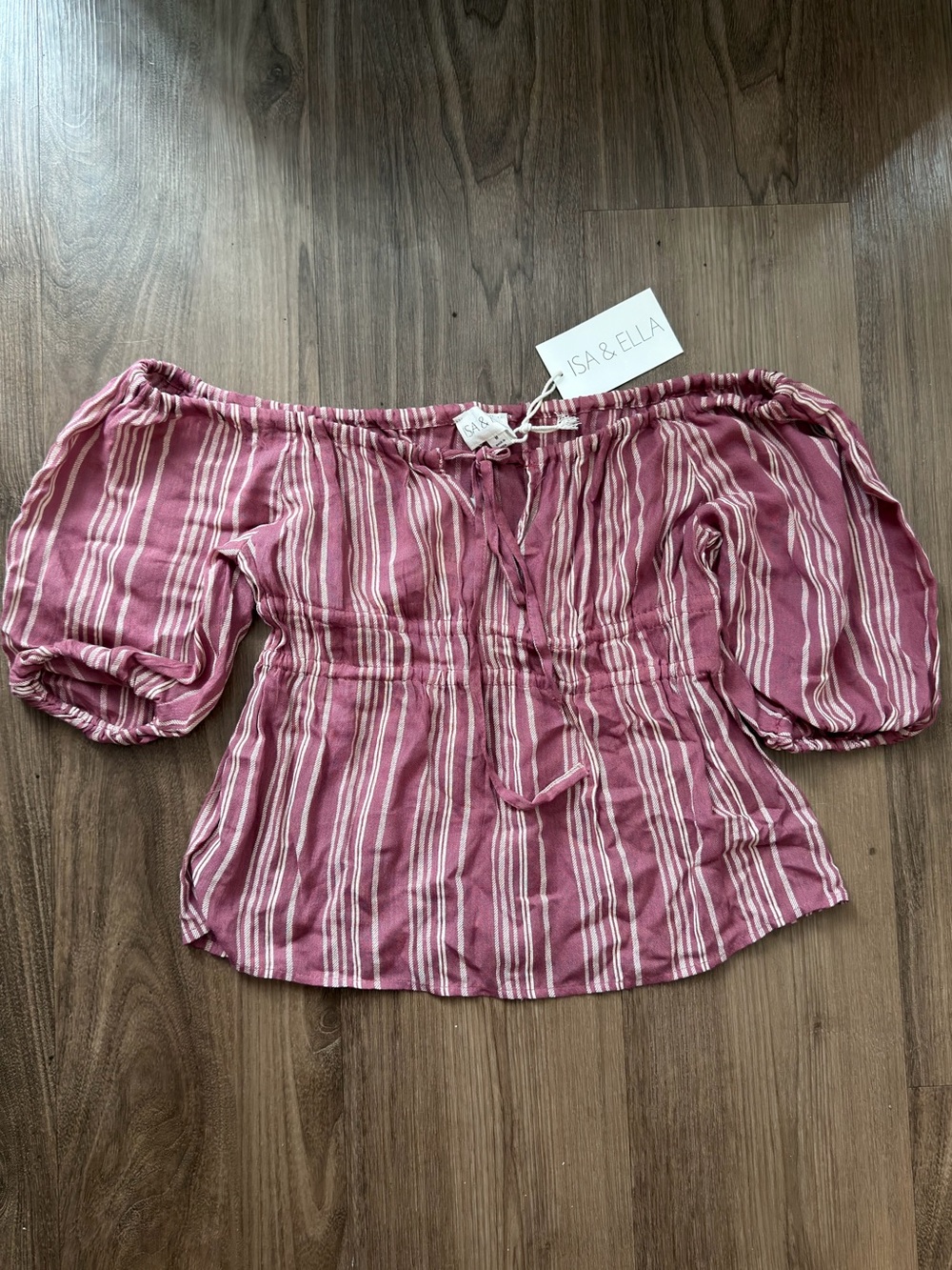 Striped Off-Shoulder Peasant Top